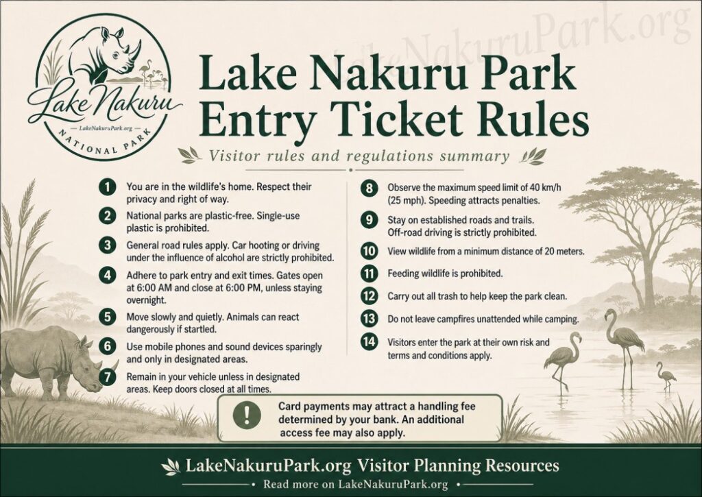 Lake nakuru national park entry ticket rules